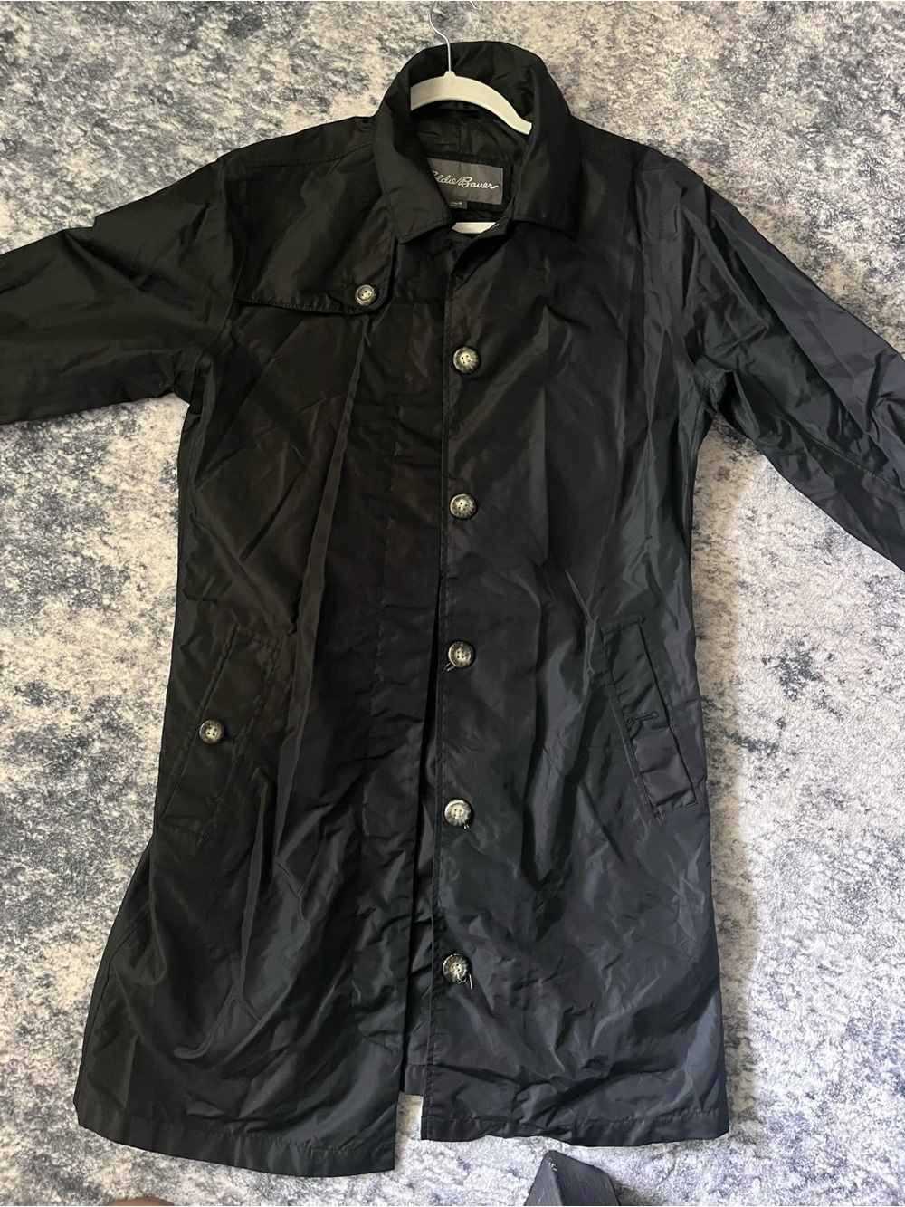 Eddie Bauer Black Women's Long Rain Trench Coat